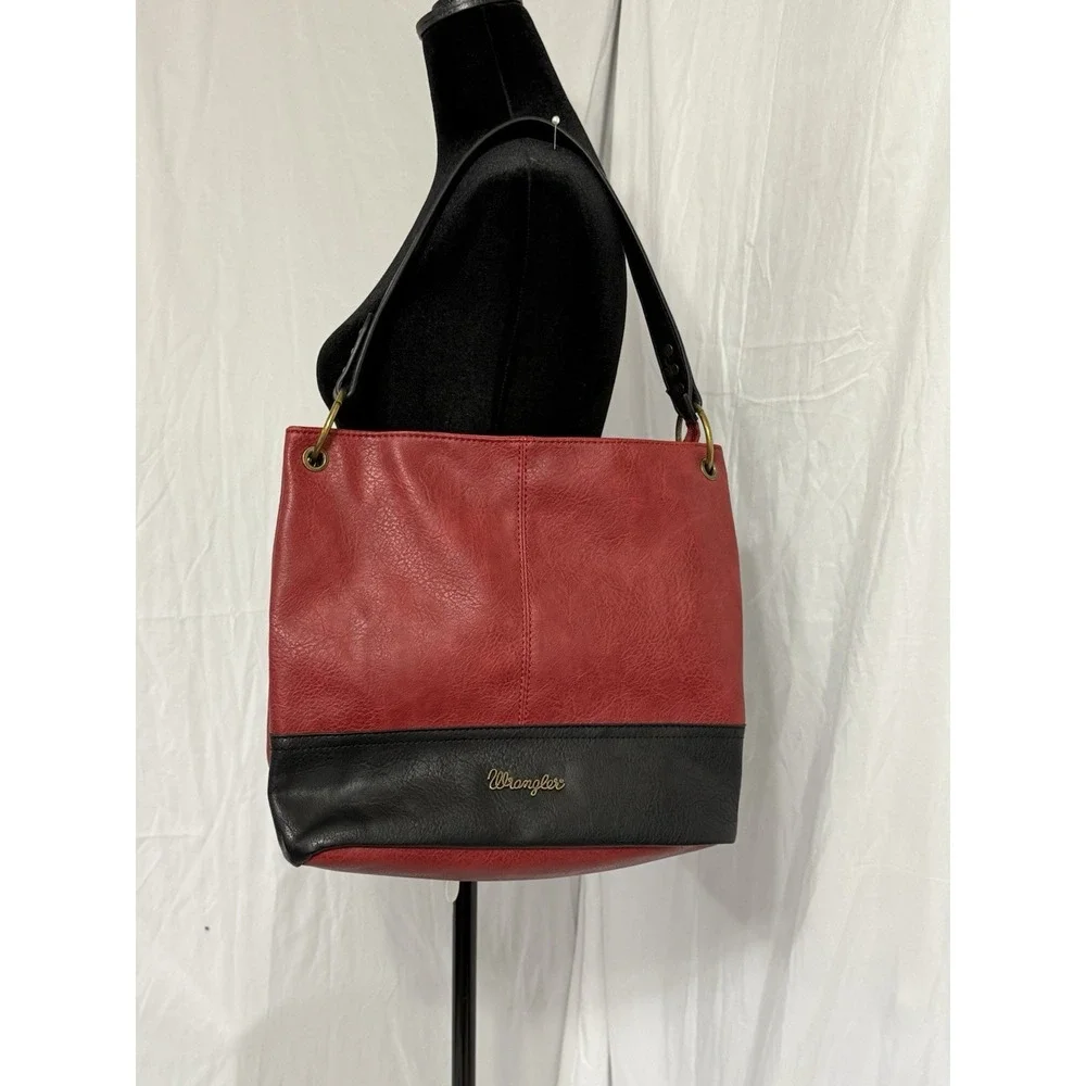 Wrangler Hobo Bag Purse Handbag Red by Montana West Good Condition - Picture 10 of 15